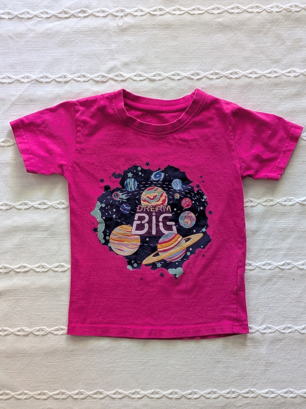 Girls' Pink "Dream Big" Space Graphic Tee